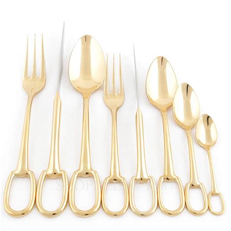 hermes gold silverware